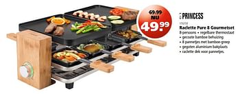 Aanbiedingen Princess raclette pure 8 gourmetset - Princess - Geldig van 06/04/2017 tot 19/04/2017 bij Marskramer