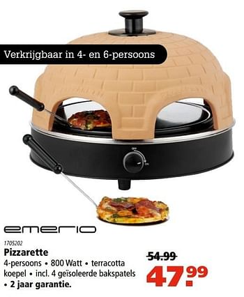 Aanbiedingen Emerio pizzarette 4-persoons - Emerio - Geldig van 06/04/2017 tot 19/04/2017 bij Marskramer