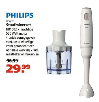 Aanbiedingen Philips staafmixerset hr1602 - Philips - Geldig van 06/04/2017 tot 19/04/2017 bij Marskramer