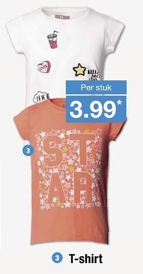 Aanbiedingen T-shirt - Huismerk - Aldi - Geldig van 16/04/2017 tot 22/04/2017 bij Aldi