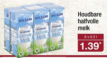 Aanbiedingen Houdbare halfvolle melk - Milsani - Geldig van 16/04/2017 tot 22/04/2017 bij Aldi