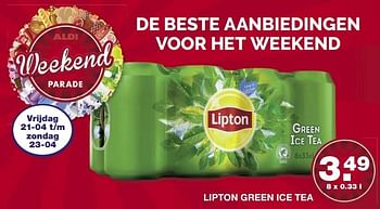 Aanbiedingen Lipton green ice tea - Lipton - Geldig van 16/04/2017 tot 22/04/2017 bij Aldi
