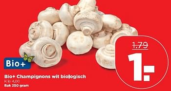 Aanbiedingen Bio+ champignons - Bio+ - Geldig van 16/04/2017 tot 22/04/2017 bij Plus