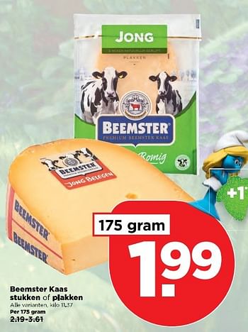 Aanbiedingen Beemster kaas stukken of plakken - Beemster - Geldig van 16/04/2017 tot 22/04/2017 bij Plus
