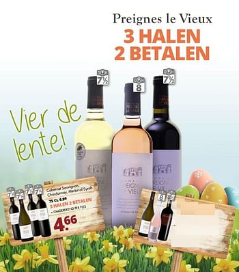 Aanbiedingen Bernet sauvignon, chardonnay, merlot of syrah - Witte wijnen - Geldig van 10/04/2017 tot 22/04/2017 bij Mitra