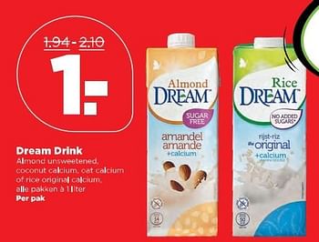 Aanbiedingen Dream drink - Huismerk - Plus - Geldig van 16/04/2017 tot 22/04/2017 bij Plus