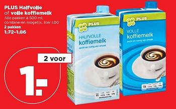 Aanbiedingen Plus halfvolle of volle koffiemelk - Huismerk - Plus - Geldig van 16/04/2017 tot 22/04/2017 bij Plus