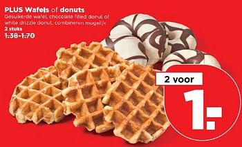 Aanbiedingen Plus wafels of donuts - Huismerk - Plus - Geldig van 16/04/2017 tot 22/04/2017 bij Plus