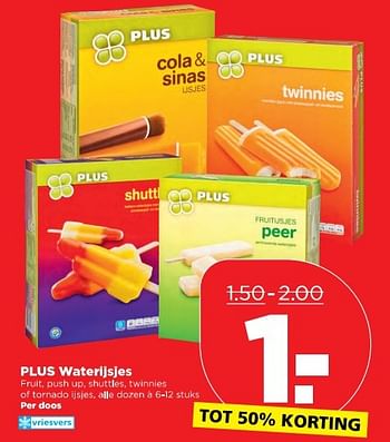 Aanbiedingen Plus waterijsjes - Huismerk - Plus - Geldig van 16/04/2017 tot 22/04/2017 bij Plus