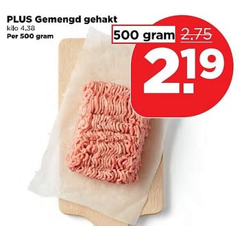 Aanbiedingen Plus gemengd gehakt - Huismerk - Plus - Geldig van 16/04/2017 tot 22/04/2017 bij Plus