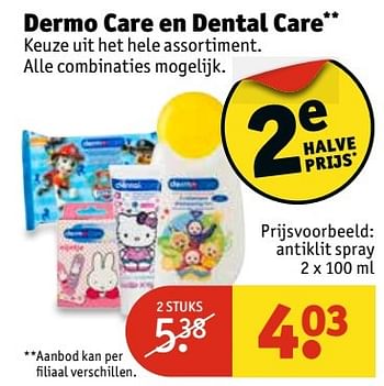 Aanbiedingen Dermo care en dental care - Huismerk - Kruidvat - Geldig van 11/04/2017 tot 23/04/2017 bij Kruidvat