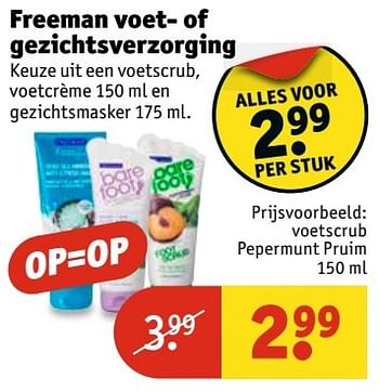 Aanbiedingen Freeman voetscrub pepermunt pruim - Freeman - Geldig van 11/04/2017 tot 23/04/2017 bij Kruidvat