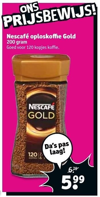 Aanbiedingen Nescafé oploskoffie gold - Nescafe - Geldig van 11/04/2017 tot 23/04/2017 bij Kruidvat