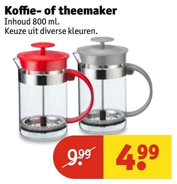 Aanbiedingen Koffie- of theemaker - Huismerk - Kruidvat - Geldig van 11/04/2017 tot 23/04/2017 bij Kruidvat
