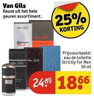 Aanbiedingen Eau de toilette strictly for men - Van Gils - Geldig van 11/04/2017 tot 23/04/2017 bij Kruidvat