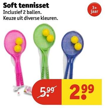 Aanbiedingen Soft tennisset - Huismerk - Kruidvat - Geldig van 11/04/2017 tot 23/04/2017 bij Kruidvat