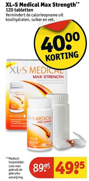 Aanbiedingen Xl-s medical max strength** max strength - XL-S Medical - Geldig van 11/04/2017 tot 23/04/2017 bij Kruidvat