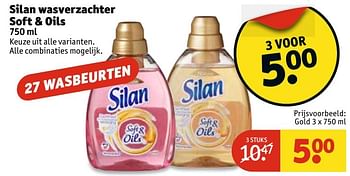 Aanbiedingen Silan wasverzachter soft + oils - Silan - Geldig van 11/04/2017 tot 23/04/2017 bij Kruidvat