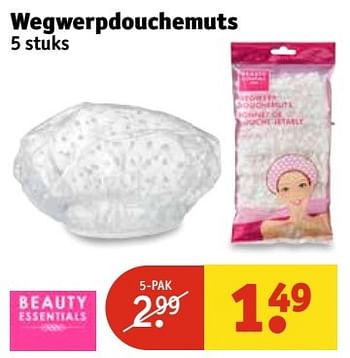 Aanbiedingen Wegwerpdouchemuts - Beauty Essentials - Geldig van 11/04/2017 tot 23/04/2017 bij Kruidvat