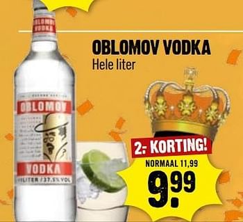 Aanbiedingen Oblomov vodka - Oblomov - Geldig van 16/04/2017 tot 22/04/2017 bij Dirk III