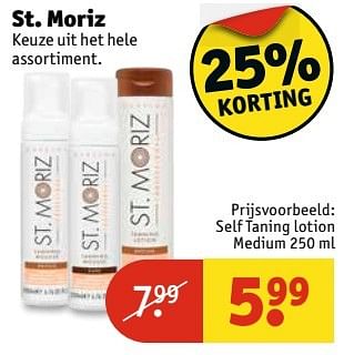 Aanbiedingen Self taning lotion medium - St. Moriz - Geldig van 11/04/2017 tot 23/04/2017 bij Kruidvat