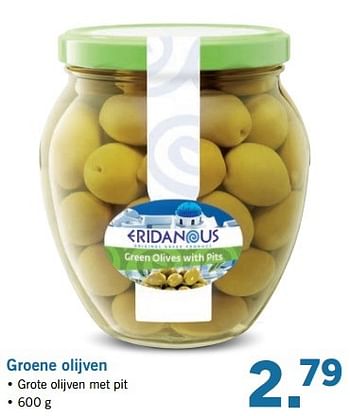 Aanbiedingen Groene olijven - Eridanous - Geldig van 17/04/2017 tot 22/04/2017 bij Lidl