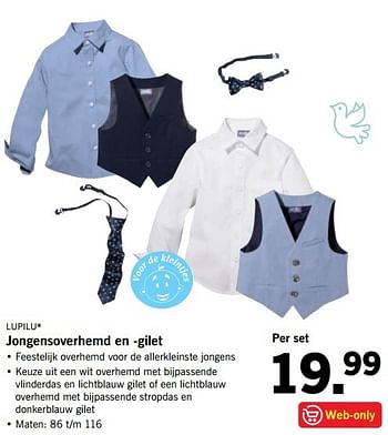 Aanbiedingen Jongensoverhemd en -gilet - Lupilu - Geldig van 17/04/2017 tot 22/04/2017 bij Lidl
