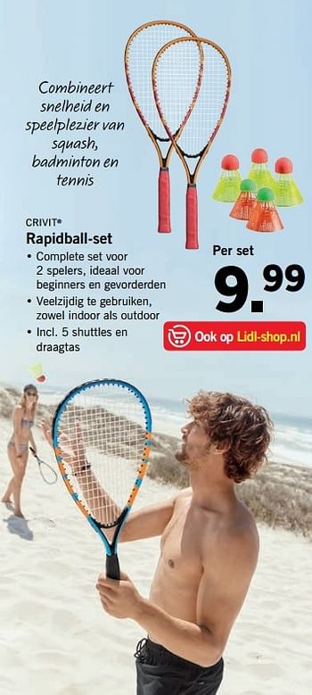 Aanbiedingen Rapidball-set - Crivit - Geldig van 17/04/2017 tot 22/04/2017 bij Lidl
