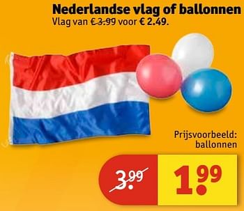 Aanbiedingen Nederlandse vlag of ballonnen - Huismerk - Kruidvat - Geldig van 11/04/2017 tot 23/04/2017 bij Kruidvat