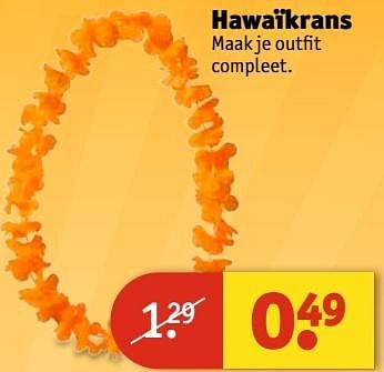 Aanbiedingen Hawaïkrans - Huismerk - Kruidvat - Geldig van 11/04/2017 tot 23/04/2017 bij Kruidvat