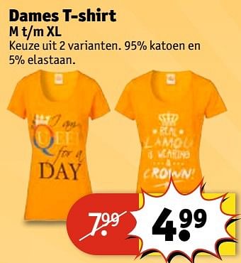 Aanbiedingen Dames t-shirt - Huismerk - Kruidvat - Geldig van 11/04/2017 tot 23/04/2017 bij Kruidvat