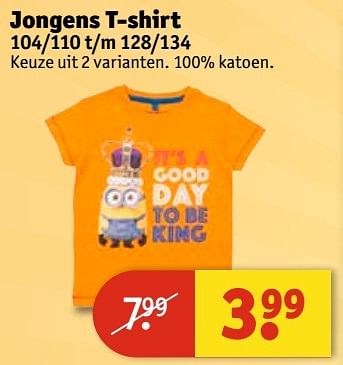 Aanbiedingen Jongens t-shirt - Huismerk - Kruidvat - Geldig van 11/04/2017 tot 23/04/2017 bij Kruidvat