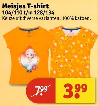 Aanbiedingen Meisjes t-shirt - Huismerk - Kruidvat - Geldig van 11/04/2017 tot 23/04/2017 bij Kruidvat