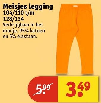 Aanbiedingen Meisjes legging - Huismerk - Kruidvat - Geldig van 11/04/2017 tot 23/04/2017 bij Kruidvat