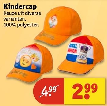 Aanbiedingen Kindercap - Huismerk - Kruidvat - Geldig van 11/04/2017 tot 23/04/2017 bij Kruidvat