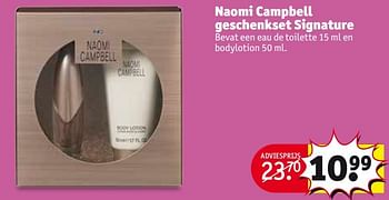 Aanbiedingen Naomi campbell geschenkset signature - Naomi Campbell - Geldig van 18/04/2017 tot 23/04/2017 bij Kruidvat