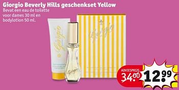 Aanbiedingen Giorgio beverly hills geschenkset yellow - Giorgio Beverly Hills - Geldig van 18/04/2017 tot 23/04/2017 bij Kruidvat