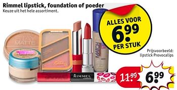 Aanbiedingen Lipstick provocalips - Rimmel - Geldig van 18/04/2017 tot 23/04/2017 bij Kruidvat