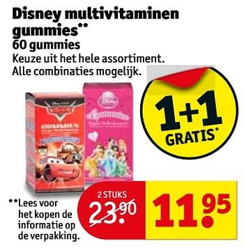 Aanbiedingen Disney multivitaminen gummies - Disney - Geldig van 18/04/2017 tot 23/04/2017 bij Kruidvat