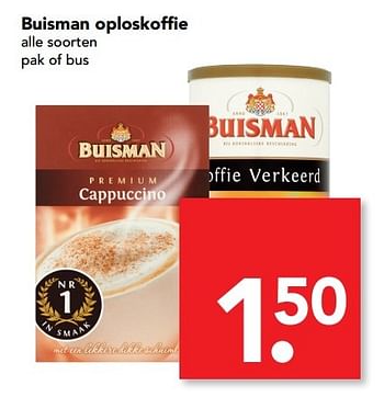 Aanbiedingen Buisman oploskoffie - Buisman - Geldig van 16/04/2017 tot 22/04/2017 bij Deen Supermarkten