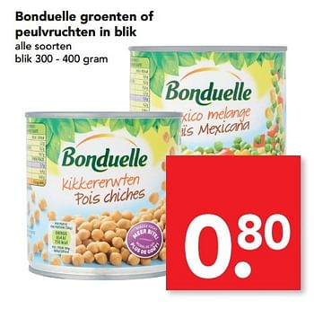Aanbiedingen Bonduelle groenten of peulvruchten in blik - Bonduelle - Geldig van 16/04/2017 tot 22/04/2017 bij Deen Supermarkten