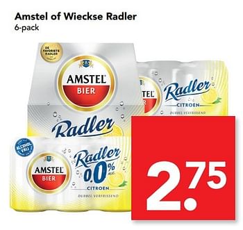 Aanbiedingen Amstel of wieckse radler - Amstel - Geldig van 16/04/2017 tot 22/04/2017 bij Deen Supermarkten