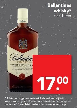 Aanbiedingen Ballantines whisky - Ballantine's - Geldig van 16/04/2017 tot 22/04/2017 bij Deen Supermarkten