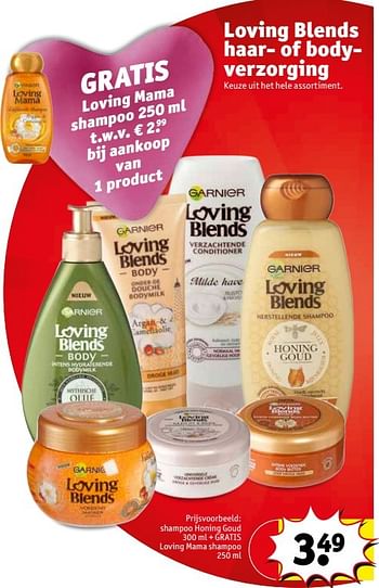 Aanbiedingen Shampoo honing goud + gratis loving mama shampoo - Garnier - Geldig van 18/04/2017 tot 23/04/2017 bij Kruidvat