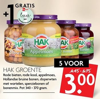 Aanbiedingen Hak groente - Hak - Geldig van 16/04/2017 tot 22/04/2017 bij Deka Markt