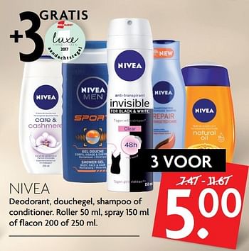 Aanbiedingen Deodorant, douchegel, shampoo of conditioner - Nivea - Geldig van 16/04/2017 tot 22/04/2017 bij Deka Markt