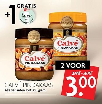 Aanbiedingen Calvé pindakaas - Calvin Klein - Geldig van 16/04/2017 tot 22/04/2017 bij Deka Markt