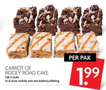Aanbiedingen Carrot of rocky road cake - Huismerk - Deka Markt - Geldig van 16/04/2017 tot 22/04/2017 bij Deka Markt