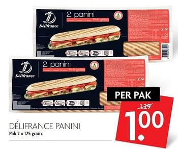 Aanbiedingen Délifrance panini - Delifrance - Geldig van 16/04/2017 tot 22/04/2017 bij Deka Markt