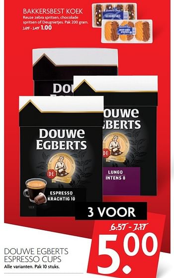 Aanbiedingen Douwe egberts espresso cups - Douwe Egberts - Geldig van 16/04/2017 tot 22/04/2017 bij Deka Markt